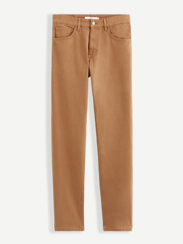 Celio Rjave moške kavbojke ravnega kroja Celio Vopry1