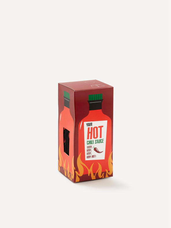 Celio Črne moške kratke hlače z vzorcem v darilnem paketu Celio Hot chilli sauce