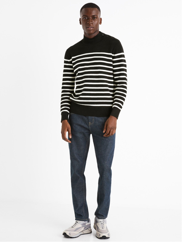 Celio Temno modre moške kavbojke ozkega kroja Celio C25 Donew