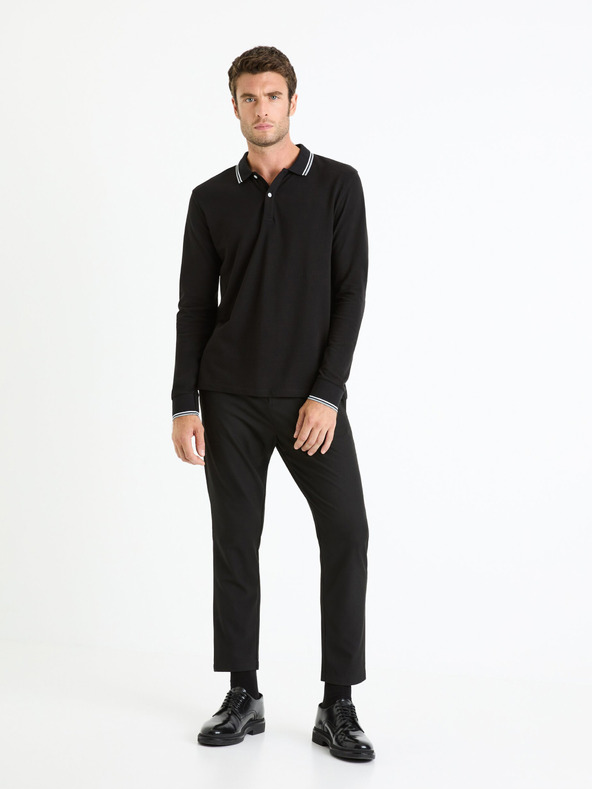 Celio Črna moška osnovna polo majica Celio Decolml