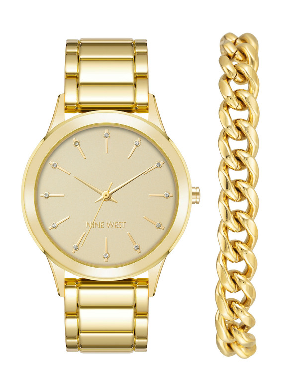 Nine West	 Ženska darilna komplet ura in zapestnica Nine West NW/2770GPST