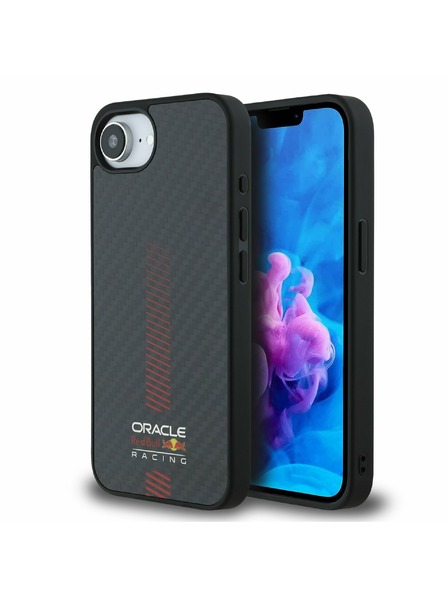 Oracle Red Bull Racing Red Bull karbonski power bar MagSafe zadnji ovitek za iPhone 16e črna
