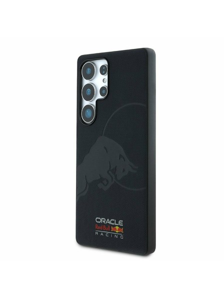 Oracle Red Bull Racing Red Bull usnjeni mrežasti ovitek z vtisnjenim logotipom MagSafe za Samsung Galaxy S25 Ultra mornarsko modra