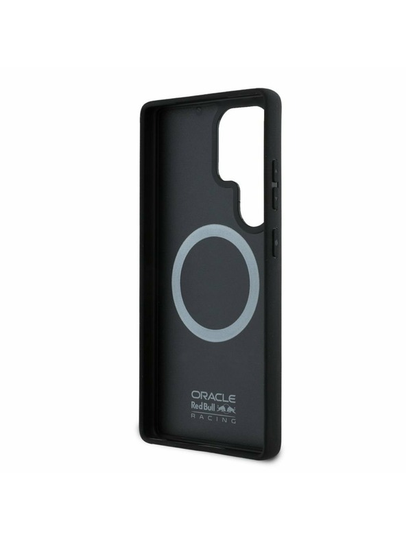 Oracle Red Bull Racing Red Bull usnjeni mrežasti ovitek z vtisnjenim logotipom MagSafe za Samsung Galaxy S25 Ultra mornarsko modra