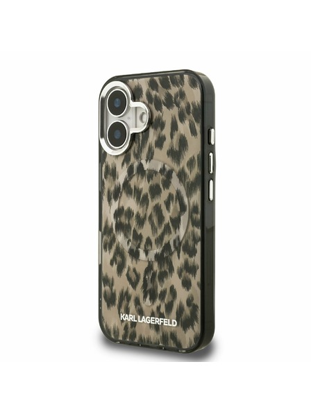 Karl Lagerfeld Karl Lagerfeld IML Leopard MagSafe Zadnji Pokrov za iPhone 16 Rjava