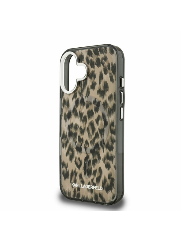 Karl Lagerfeld Karl Lagerfeld IML Leopard MagSafe Zadnji Pokrov za iPhone 16 Rjava
