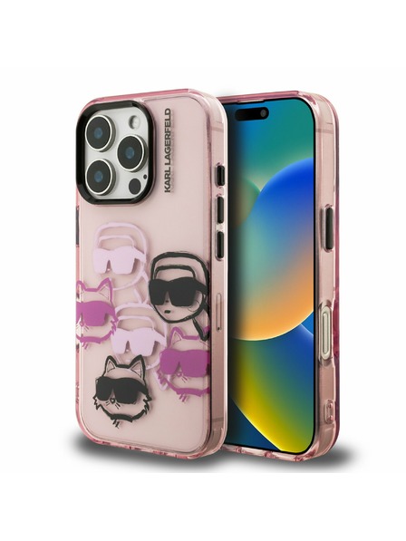 Karl Lagerfeld Karl Lagerfeld IML Multi K&CH Heads Zadnji Pokrov za iPhone 16 Pro Max Roza