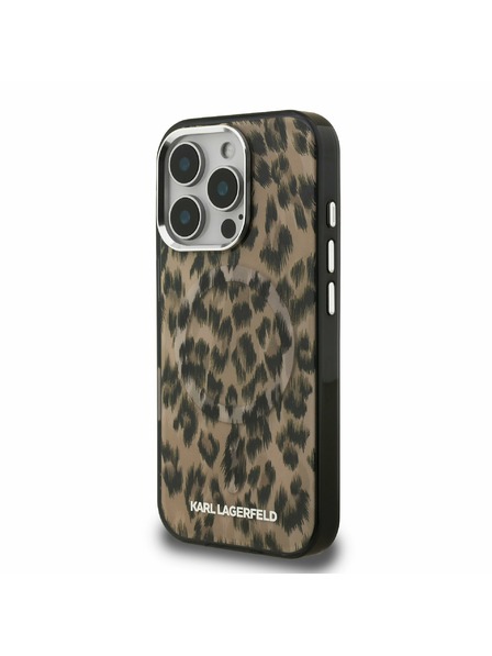 Karl Lagerfeld Karl Lagerfeld IML Leopard MagSafe Zadnji Pokrov za iPhone 16 Pro Rjava