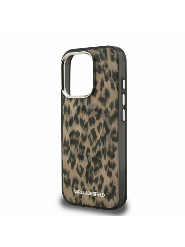 Karl Lagerfeld Karl Lagerfeld IML Leopard MagSafe Zadnji Pokrov za iPhone 16 Pro Rjava