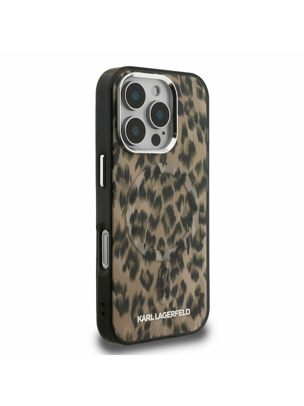 Karl Lagerfeld Karl Lagerfeld IML Leopard MagSafe Zadnji Pokrov za iPhone 16 Pro Max Rjava