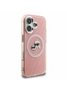 Karl Lagerfeld Karl Lagerfeld IML K&CH Heads Repeated Logo MagSafe Zadnji Pokrov za iPhone 16 Roza