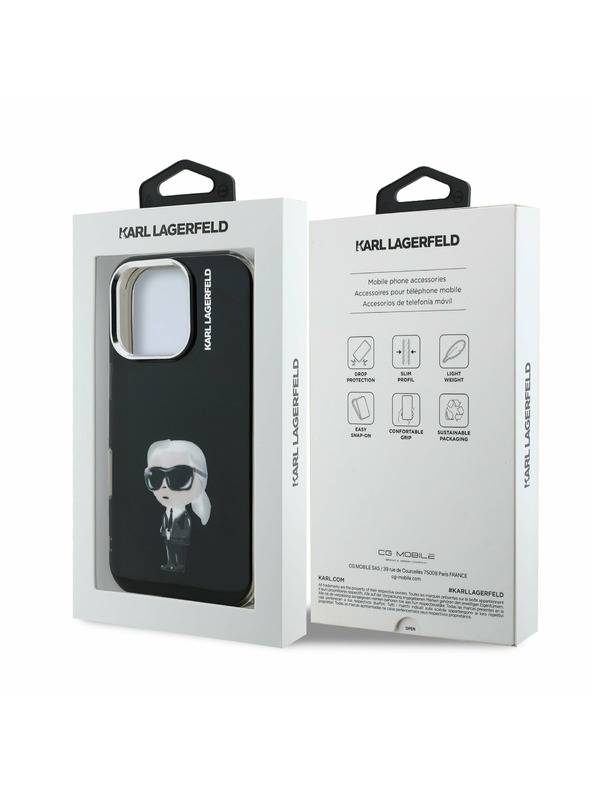 Karl Lagerfeld Karl Lagerfeld IML Aquarelle Karl Zadnji Pokrov za iPhone 16 Pro Črna