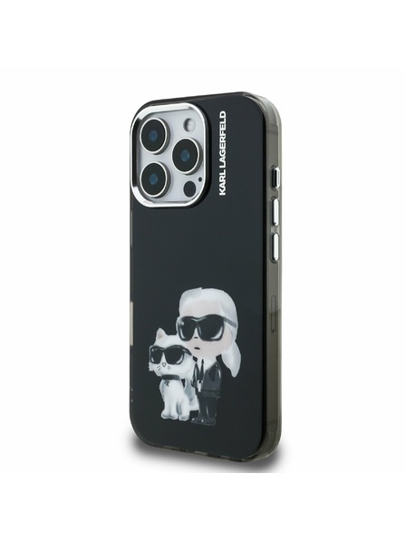 Karl Lagerfeld Karl Lagerfeld IML Aquarelle Karl and Choupette Zadnji Pokrov za iPhone 16 Pro Črna