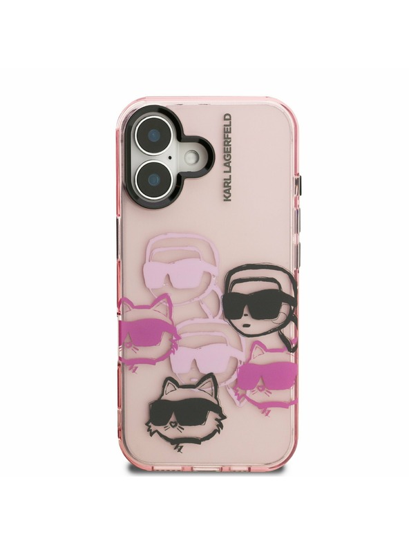 Karl Lagerfeld Karl Lagerfeld IML Multi K&CH Heads Zadnji Pokrov za iPhone 16 Roza