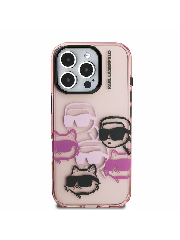 Karl Lagerfeld Karl Lagerfeld IML Multi K&CH Heads Zadnji Pokrov za iPhone 16 Pro Roza