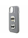 Karl Lagerfeld Karl Lagerfeld Grained PU K&CH Heads Zadnji Ovitek za iPhone 15 Grey