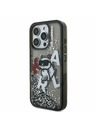 Karl Lagerfeld Karl Lagerfeld Liquid Glitter Scattered Choupette Zadnji Ovitek za iPhone 16 Pro Black