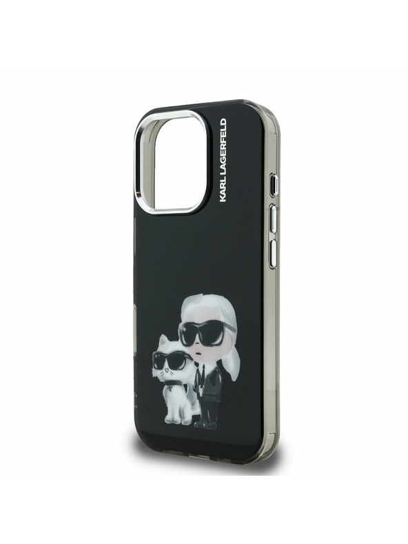 Karl Lagerfeld Karl Lagerfeld IML Aquarelle Karl and Choupette Zadnji Ovitek za iPhone 16 Pro Max Black
