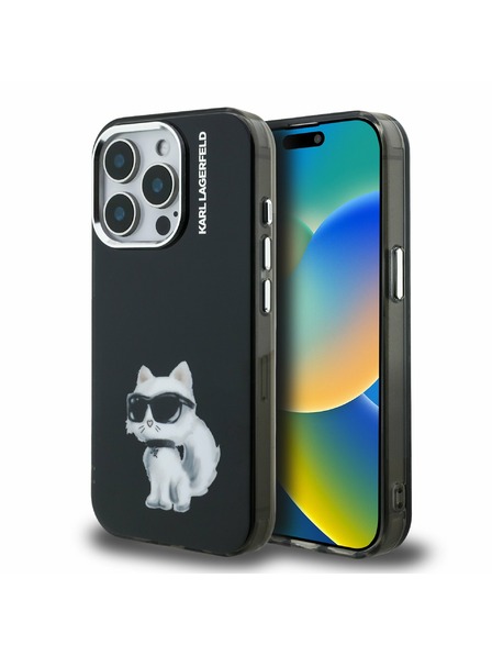 Karl Lagerfeld Karl Lagerfeld IML Aquarelle Choupette Zadnji Ovitek za iPhone 15 Pro Max Black