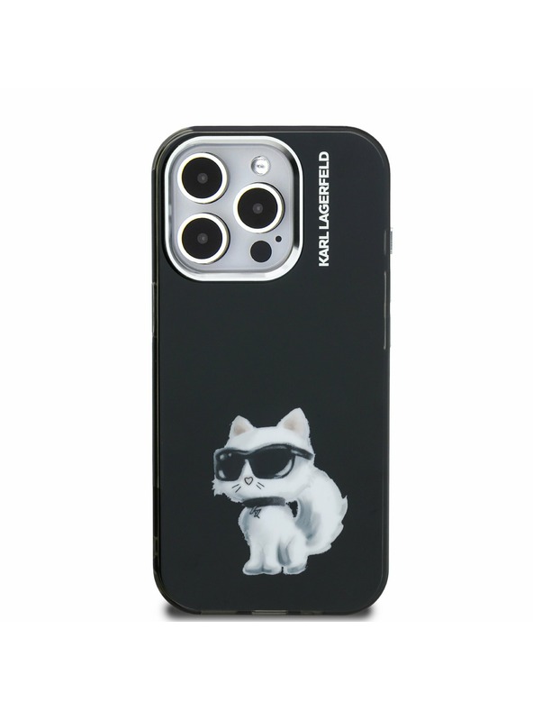 Karl Lagerfeld Karl Lagerfeld IML Aquarelle Choupette Zadnji Ovitek za iPhone 15 Pro Max Black