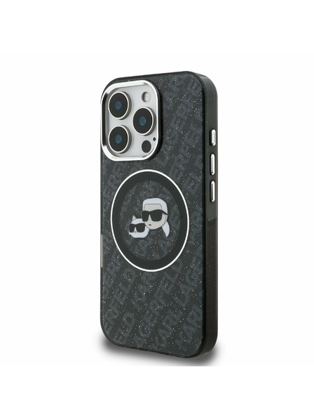 Karl Lagerfeld Karl Lagerfeld IML K&CH Heads Repeated Logo MagSafe Zadnji Ovitek za iPhone 16 Pro Max Black