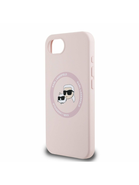 Karl Lagerfeld Karl Lagerfeld Liquid Silicone K&CH Heads MagSafe Zadnji Ovitek za iPhone 16e Pink