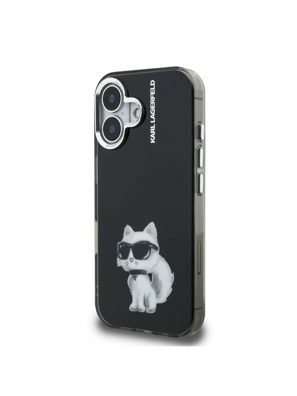 Karl Lagerfeld Karl Lagerfeld IML Aquarelle Choupette Zadnji Ovitek za iPhone 16 Black