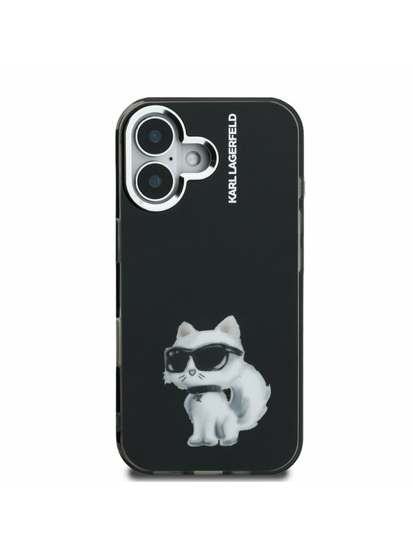 Karl Lagerfeld Karl Lagerfeld IML Aquarelle Choupette Zadnji Ovitek za iPhone 16 Black