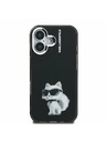 Karl Lagerfeld Karl Lagerfeld IML Aquarelle Choupette Zadnji Ovitek za iPhone 16 Black