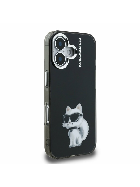 Karl Lagerfeld Karl Lagerfeld IML Aquarelle Choupette Zadnji Ovitek za iPhone 16 Black