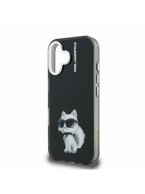 Karl Lagerfeld Karl Lagerfeld IML Aquarelle Choupette Zadnji Ovitek za iPhone 16 Black