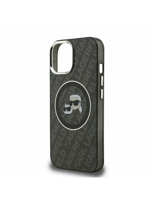 Karl Lagerfeld Karl Lagerfeld IML K&CH Heads Repeated Logo MagSafe Zadnji Ovitek za iPhone 15 Black