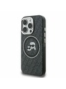 Karl Lagerfeld Karl Lagerfeld IML K&CH Heads Repeated Logo MagSafe Zadnji Ovitek za iPhone 15 Pro Max Black