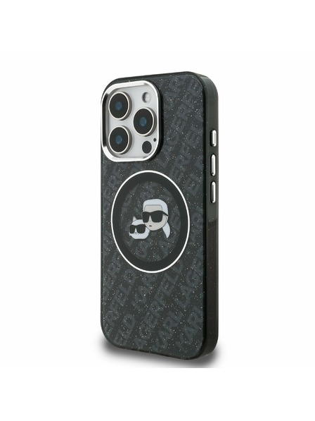 Karl Lagerfeld Karl Lagerfeld IML K&CH Heads Repeated Logo MagSafe Zadnji Ovitek za iPhone 15 Pro Max Black
