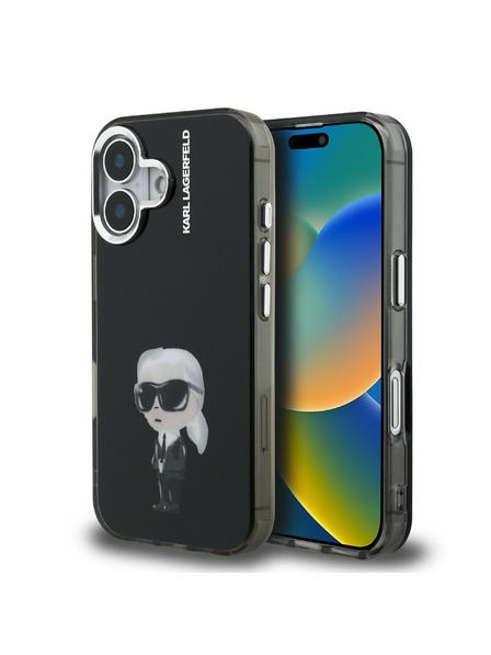 Karl Lagerfeld Karl Lagerfeld IML Aquarelle Karl Zadnji Ovitek za iPhone 16 Black