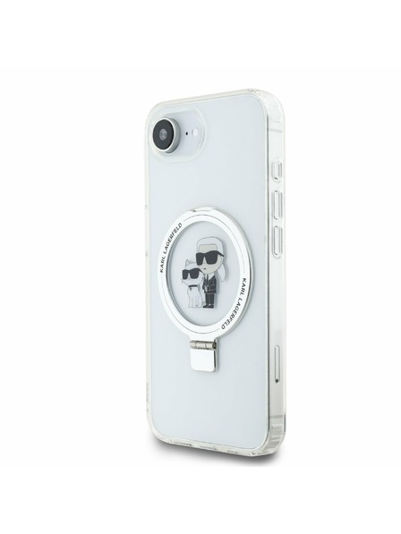 Karl Lagerfeld Karl Lagerfeld Ringstand Karl and Choupette MagSafe Zadnji Ovitek za iPhone 16e White
