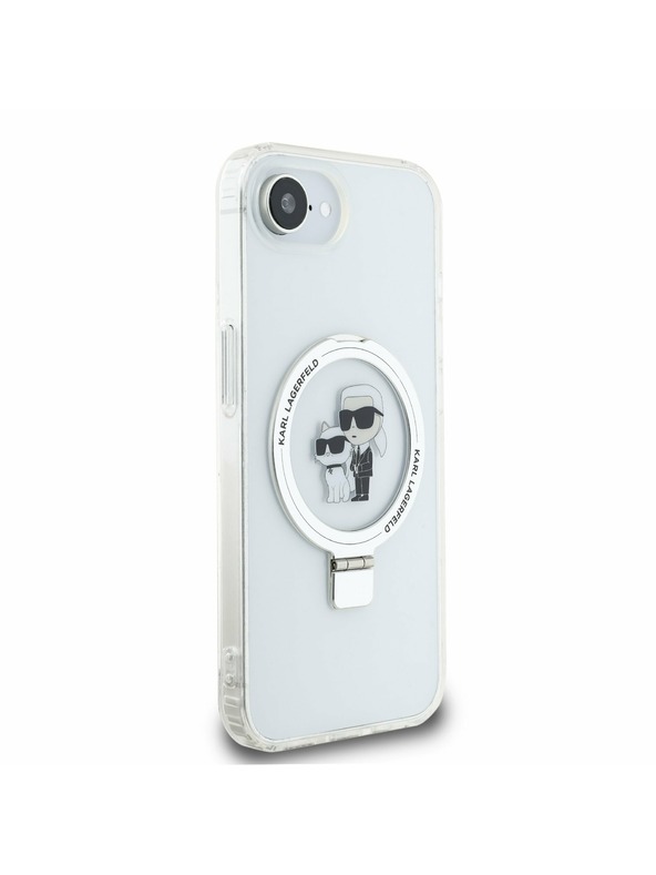 Karl Lagerfeld Karl Lagerfeld Ringstand Karl and Choupette MagSafe Zadnji Ovitek za iPhone 16e White