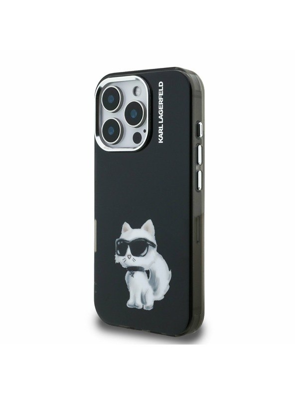 Karl Lagerfeld Karl Lagerfeld IML Aquarelle Choupette Zadnji Ovitek za iPhone 16 Pro Max Black