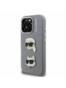 Karl Lagerfeld Karl Lagerfeld Grained PU K&CH Heads Zadnji Ovitek za iPhone 16 Pro Grey