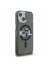 Karl Lagerfeld Karl Lagerfeld IML Glitter Karl and Choupette Sketch MagSafe Zadnji Ovitek za iPhone 15 Black