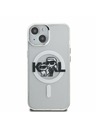 Karl Lagerfeld Karl Lagerfeld IML Bleščice Karl in Choupette Skica MagSafe Zadnji Pokrov za iPhone 15 Prozoren