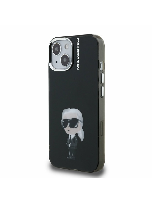 Karl Lagerfeld Karl Lagerfeld IML Akvarel Karl Zadnji Pokrov za iPhone 15 Črn