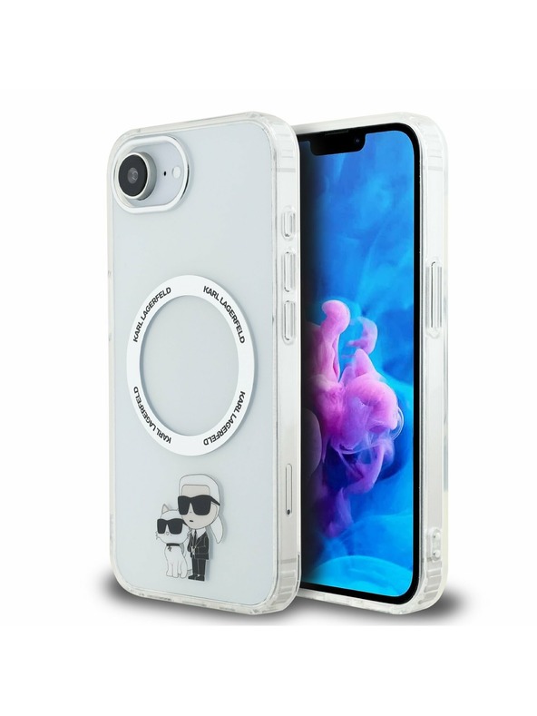 Karl Lagerfeld Karl Lagerfeld IML Karl in Choupette MagSafe Zadnji Pokrov za iPhone 16e Prozoren