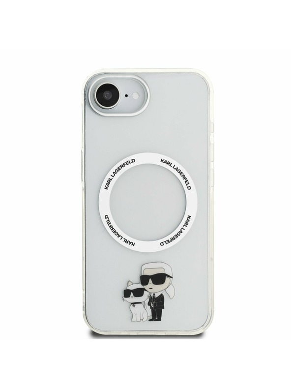 Karl Lagerfeld Karl Lagerfeld IML Karl in Choupette MagSafe Zadnji Pokrov za iPhone 16e Prozoren