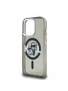 Karl Lagerfeld Karl Lagerfeld IML Bleščice Karl in Choupette Skica MagSafe Zadnji Pokrov za iPhone 15 Pro Max Črn