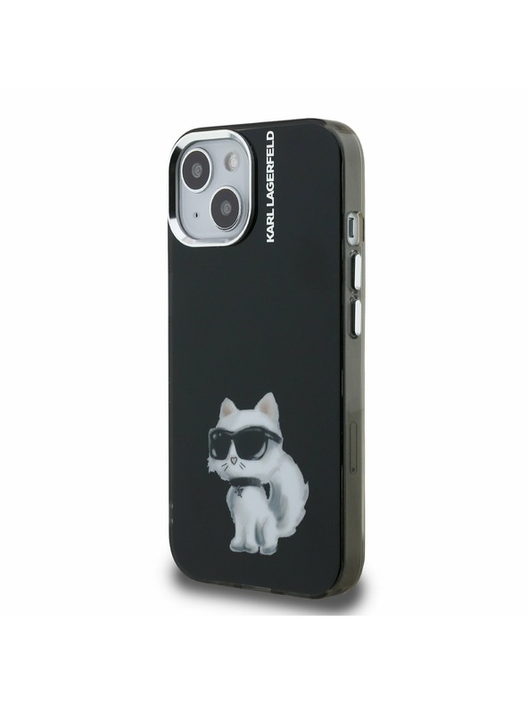 Karl Lagerfeld Karl Lagerfeld IML Akvarel Choupette Zadnji Pokrov za iPhone 15 Črn