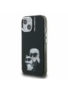 Karl Lagerfeld Karl Lagerfeld IML Aquarelle Karl and Choupette zadnji pokrov za iPhone 15 Black