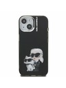 Karl Lagerfeld Karl Lagerfeld IML Aquarelle Karl and Choupette zadnji pokrov za iPhone 15 Black