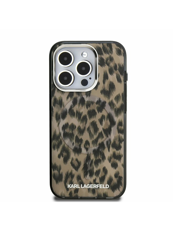 Karl Lagerfeld Karl Lagerfeld IML Leopard MagSafe zadnji pokrov za iPhone 15 Pro Max rjav