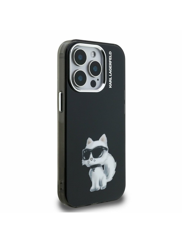 Karl Lagerfeld Karl Lagerfeld IML Aquarelle Choupette zadnji pokrov za iPhone 15 Pro Black